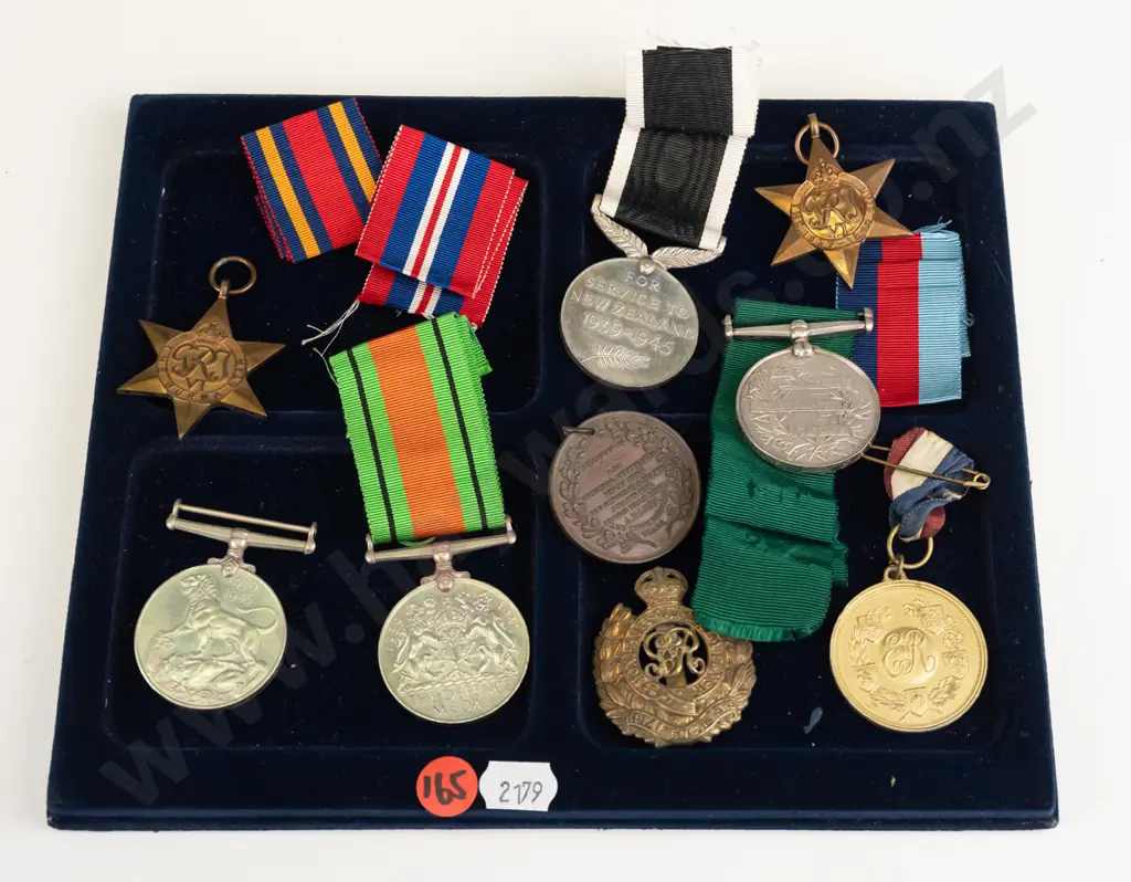 tray of assorted military service and other medals Image 1++
