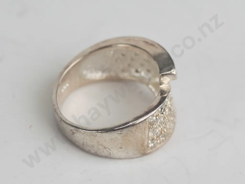 cz sterling silver ring - size N Image 1++