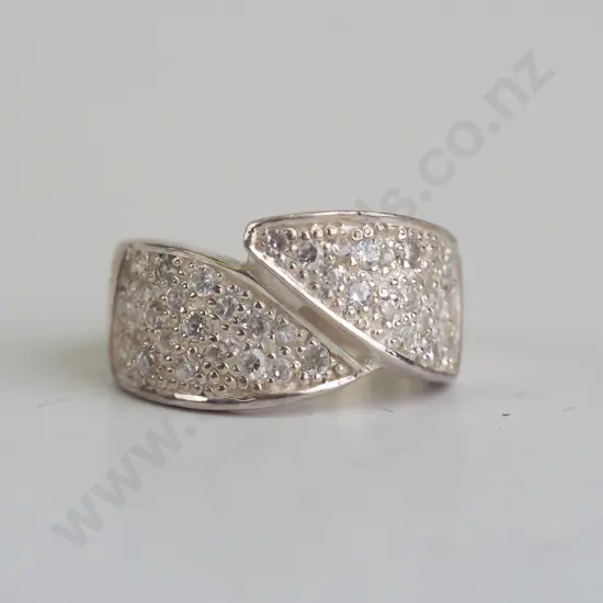 cz sterling silver ring - size N
