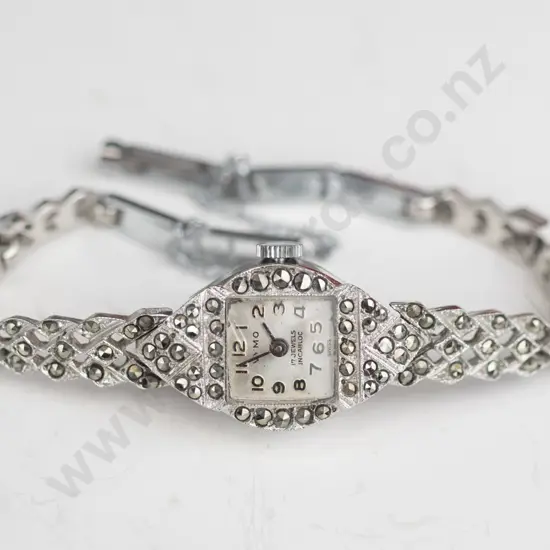 marquisite Vymo watch Swiss made plated