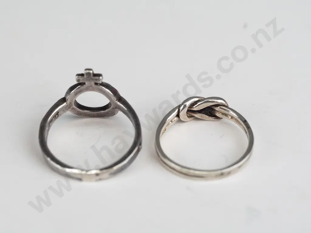 2  sterling silver rings both stamped Image 1++