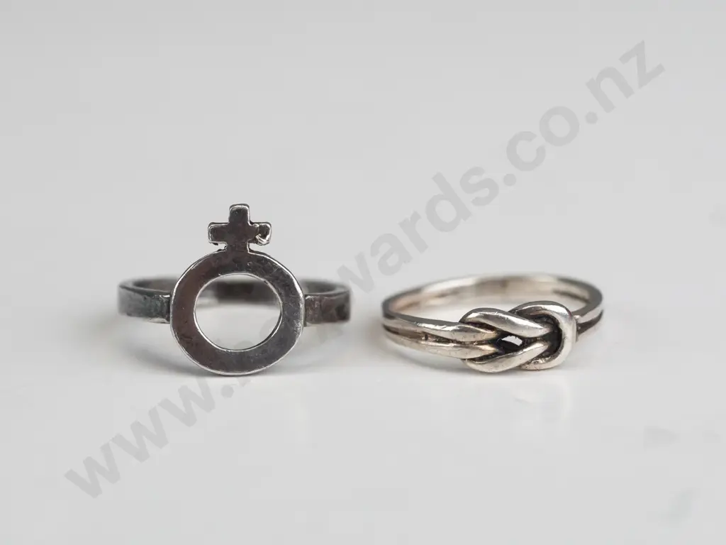 2  sterling silver rings both stamped Image 1++