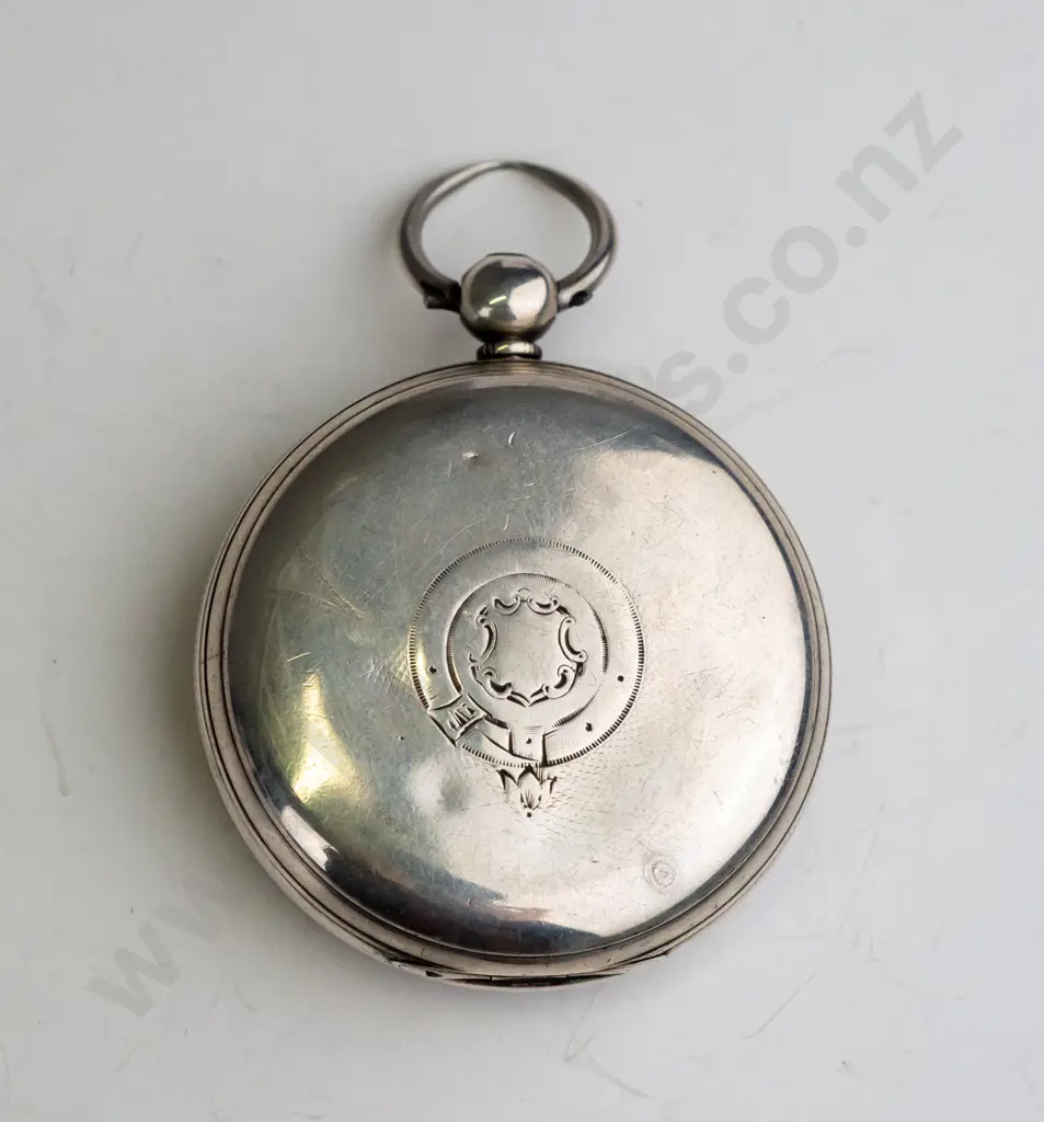 sterling silver pocket watch stamped lion , shield, b Image 1++