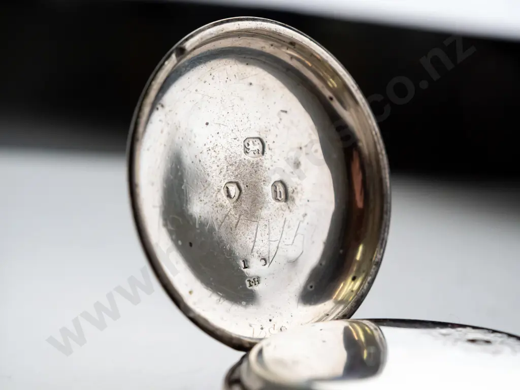 sterling silver pocket watch stamped lion , shield, b Image 1++