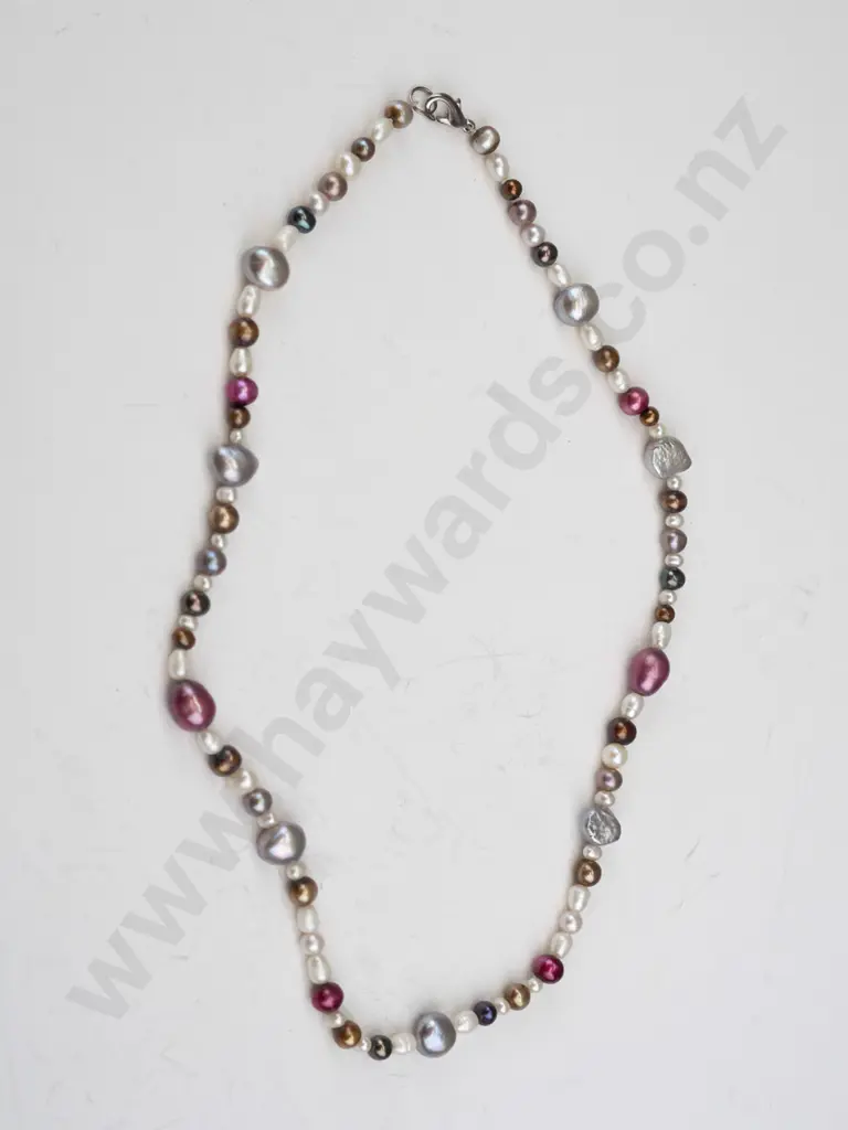 freshwater coloured pearl necklace Image 1++