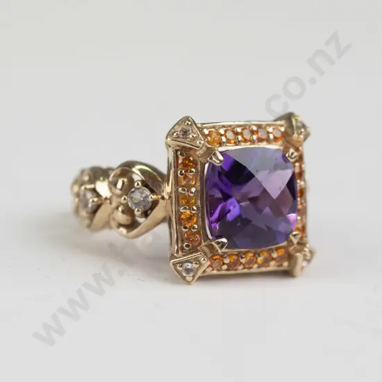 silver amethyst ring stamped 925