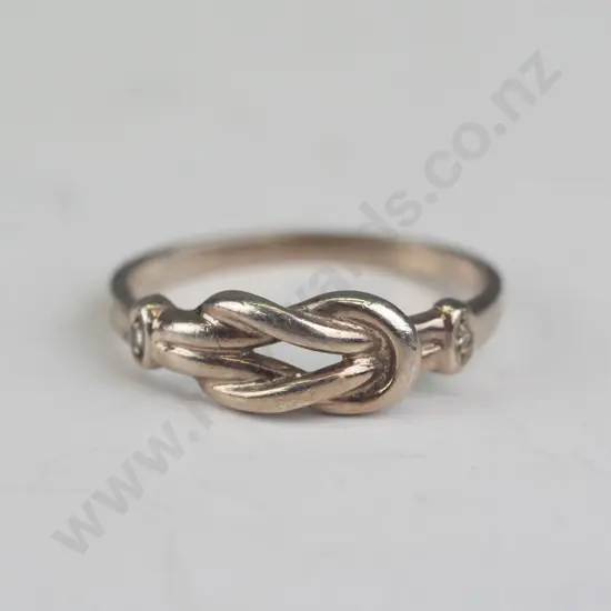 silver knot ring stamped NZ 925