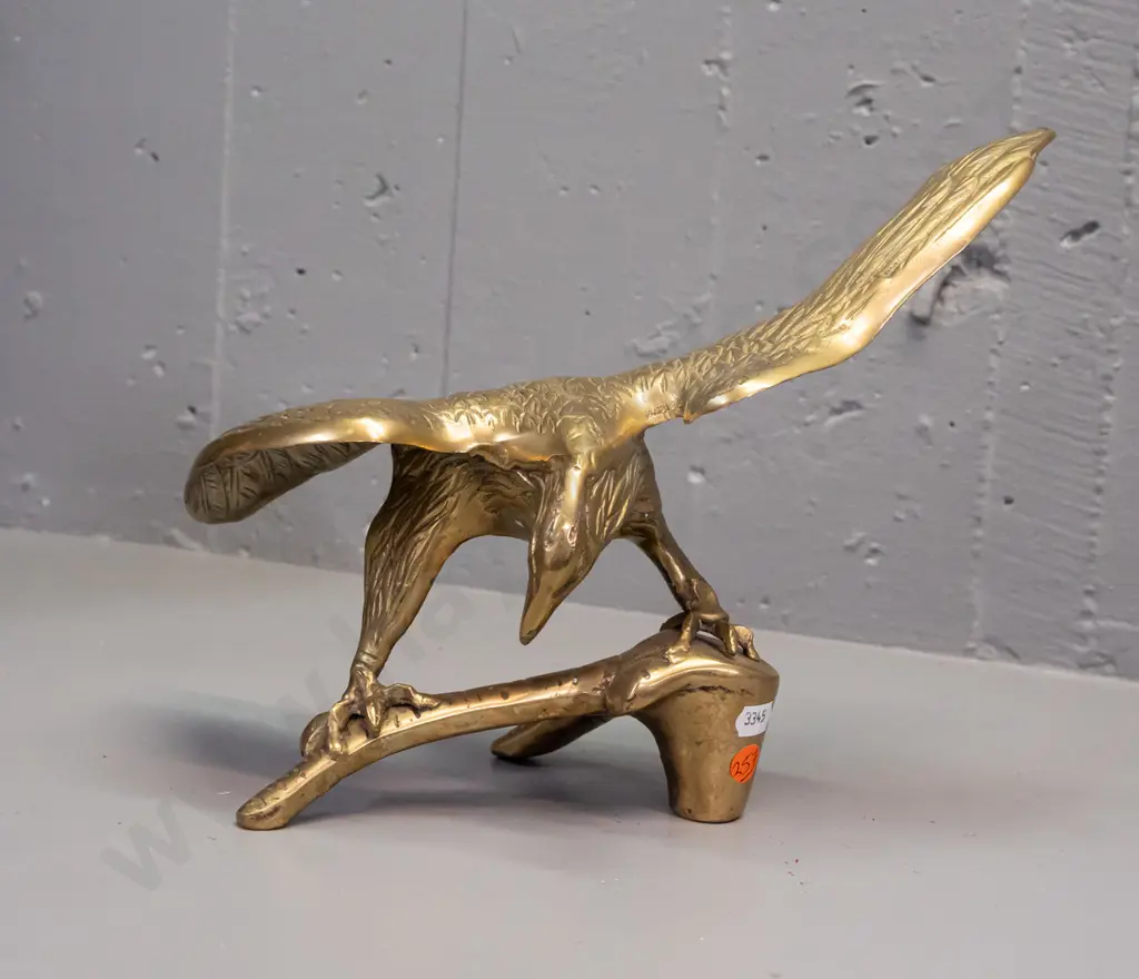 brass perched eagle with spread wings H240 L320 Image 1++