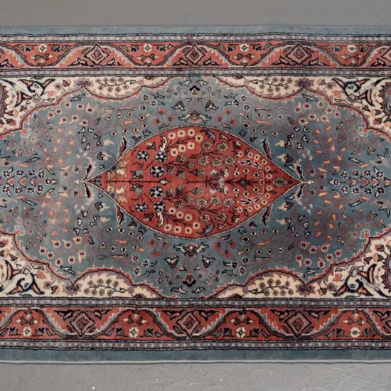 woolen Persian style floor rug, foliate decoration reds & blues some facing H1320 W800
