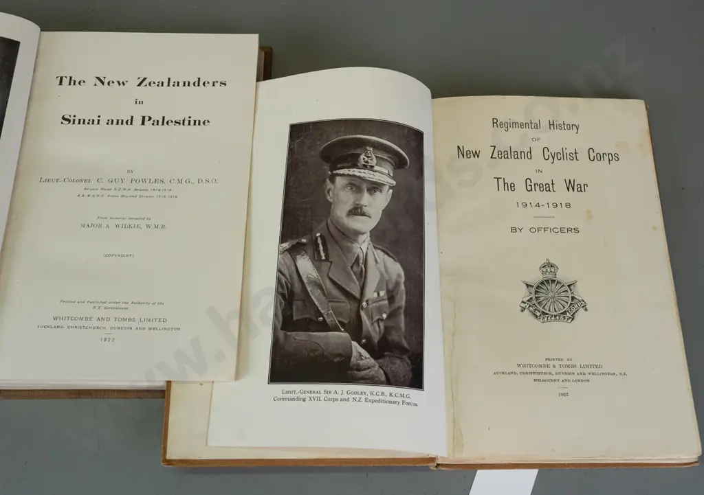 2x NZ military histories pub 1922: New Zealand Cyclist Corps 1914-1918 and The New Zealanders in Sinai and Palestine - Image 1++