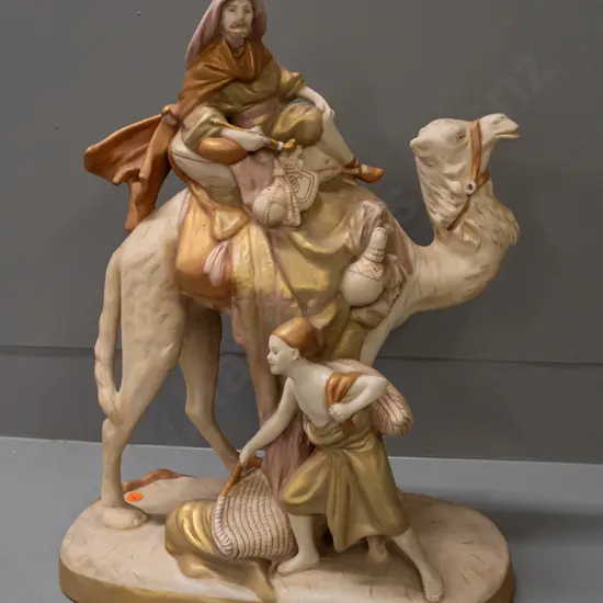 vintage large Royal Dux camel rider figure H-460 L-360