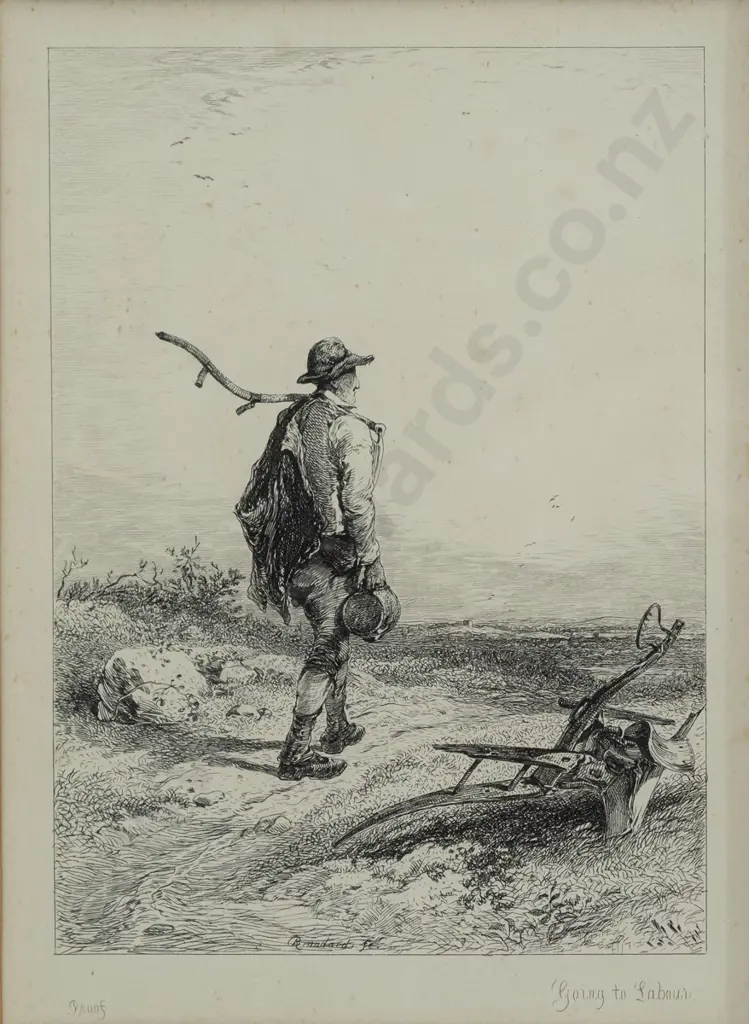 2x vintage engravings "Going to Labour", "The Lost Shoe" (both have very slight foxing) Image 1++
