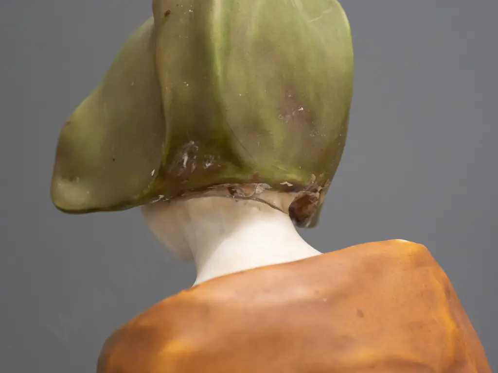 vintage large Imperial Amphora shepherdess figural vase - head repaired, ram has rubbing to one horn H-530 W-480 Image 1++