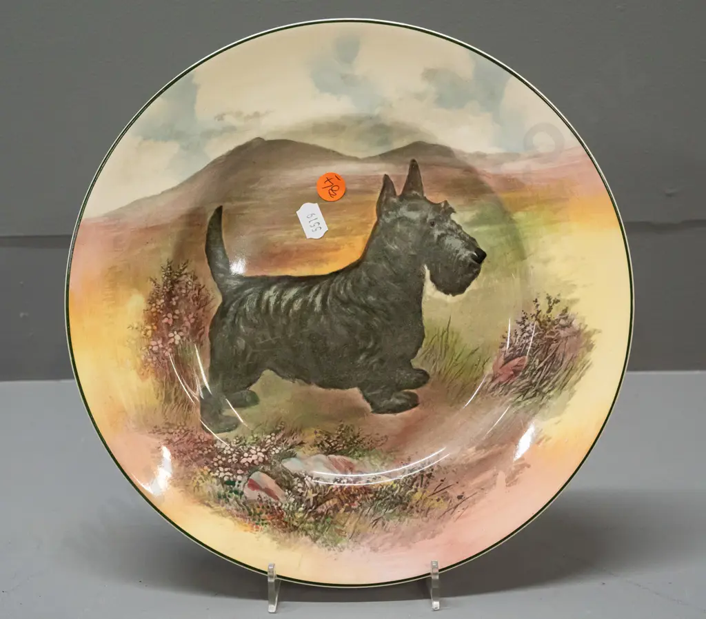 vintage Royal Doulton scottie dog cabinet plate D-265 Image 1++