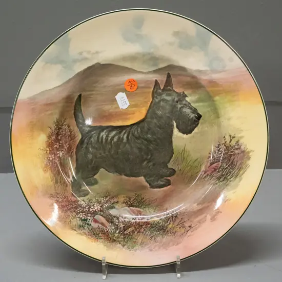 vintage Royal Doulton scottie dog cabinet plate D-265