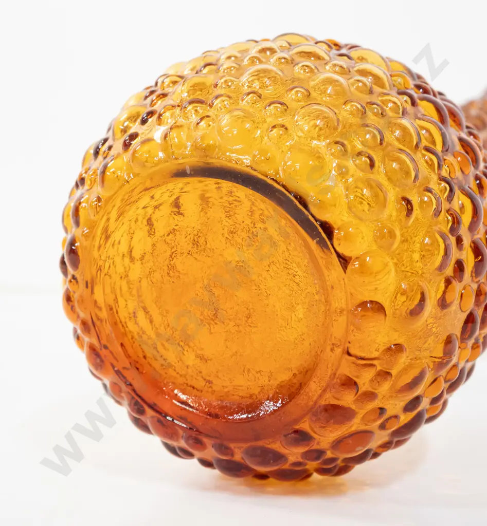 amber glass genie bottle with bubble pattern decoration H570 Image 1++