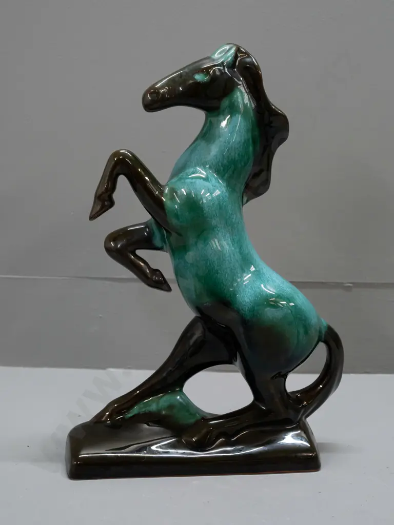 Blue Mountain Pottery large rearing horse figure H-365 Image 1++
