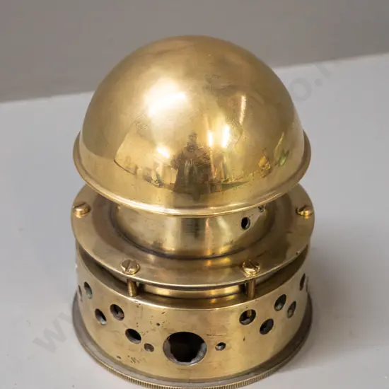 vintage brass mushroom-shaped greenhouse heater - a few dents in dome top H-150 D-110