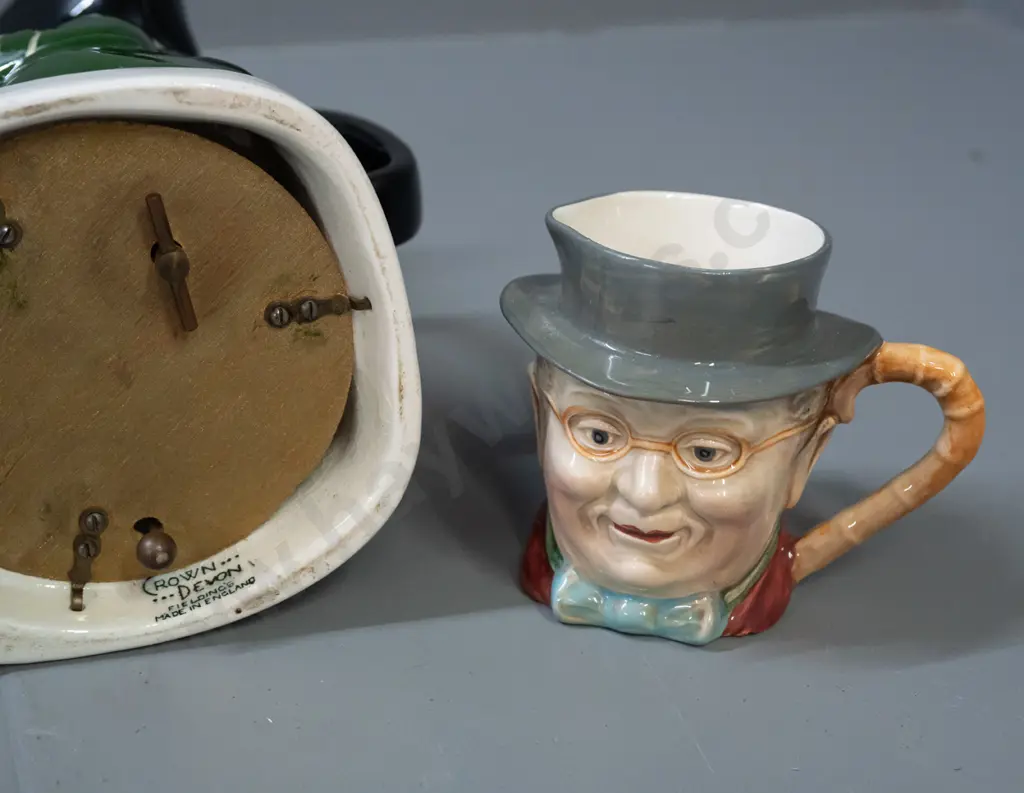 Crown Devon Fielding's large musical character jug H-230 and a Beswick small Mr. Pickwick jug with small chip to base Image 1++