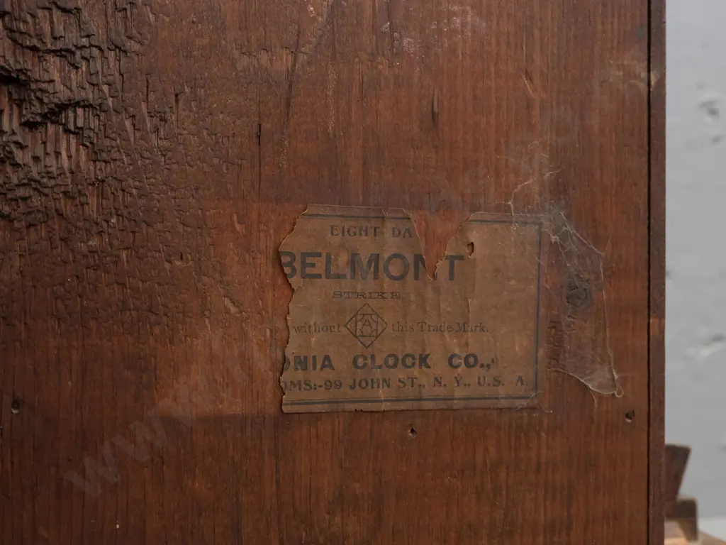 Ansonia mantle clock, carved & pierced decoration, glazed & etched glass door, pendulum key H570 W310 Not going Image 1++