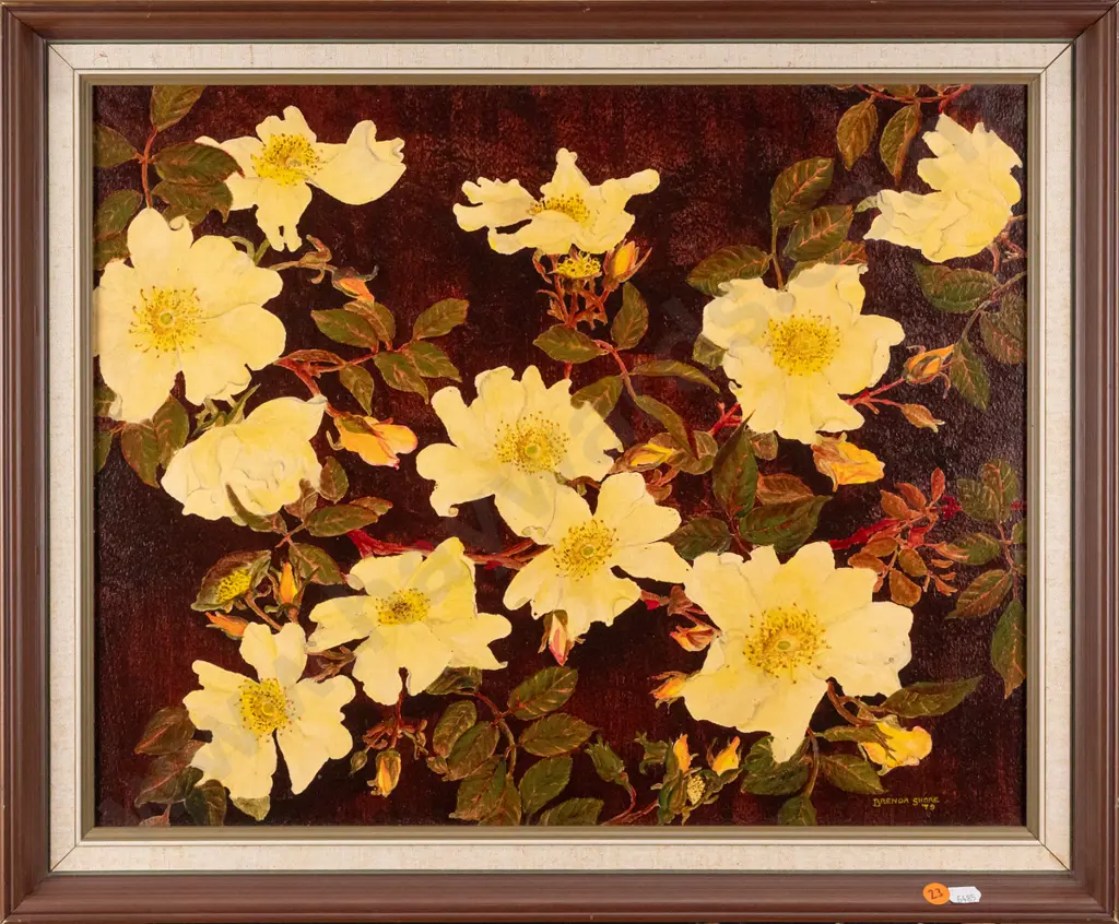 Brenda Shore '79 - framed oil on board "Mermaid Rose" H390 W490 Image 1++