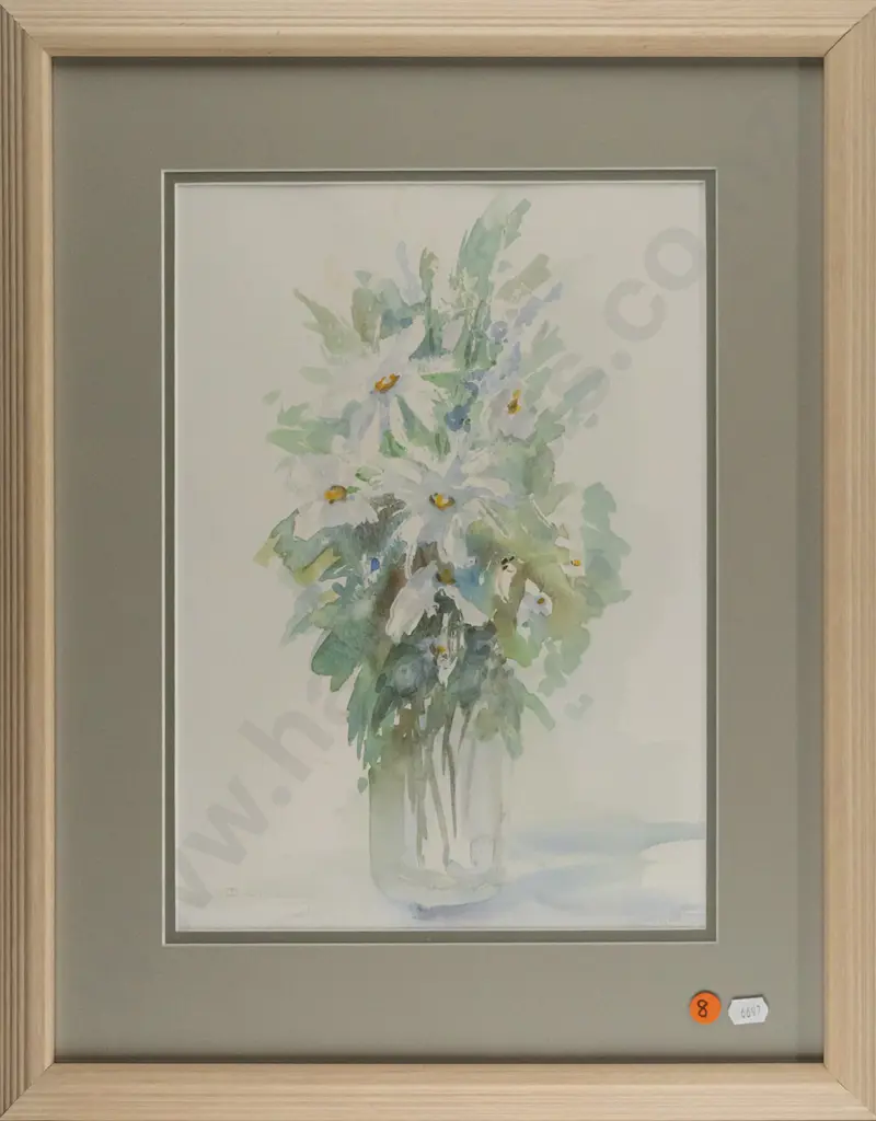 framed watercolour - flowers H330 W240 Image 1++