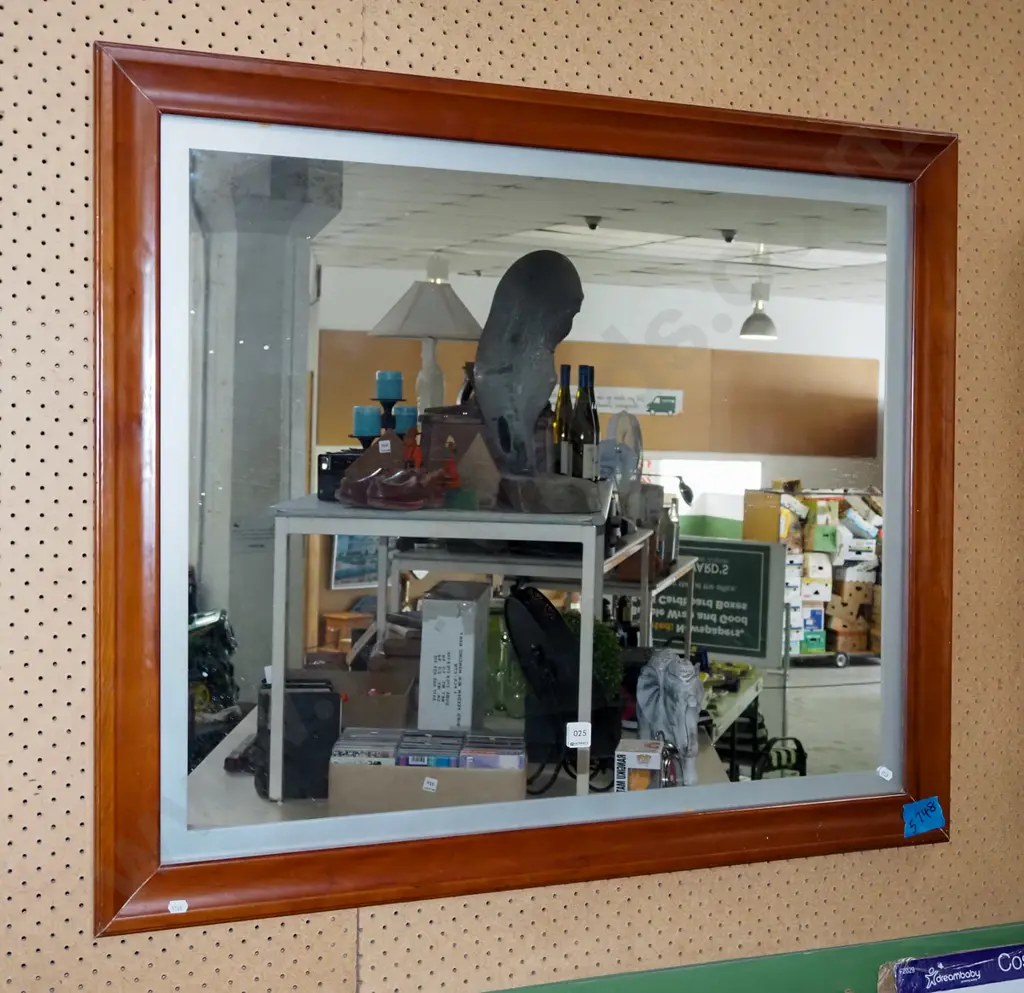 wood wall mirror H810 W970 Image 1++