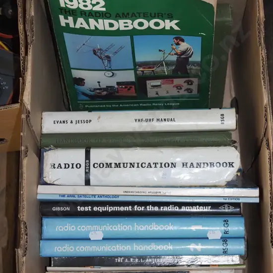 box of ham radio books