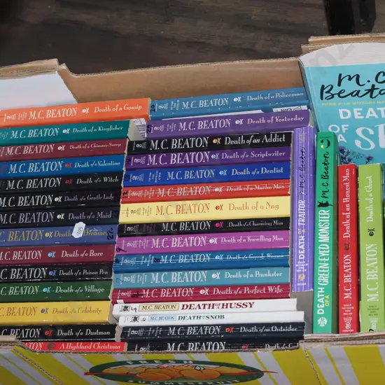 box of MC beaton books