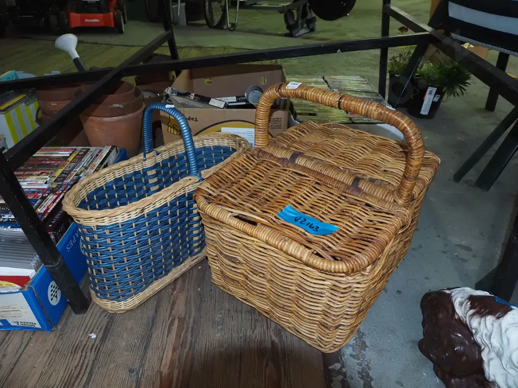 cane picnic hamper, woven cane basket Image 1++