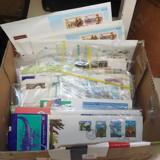 box of first day covers