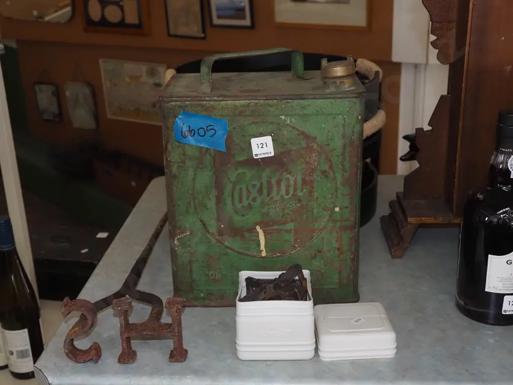 Castrol oil tin, tramping stove, branding iron Image 1++