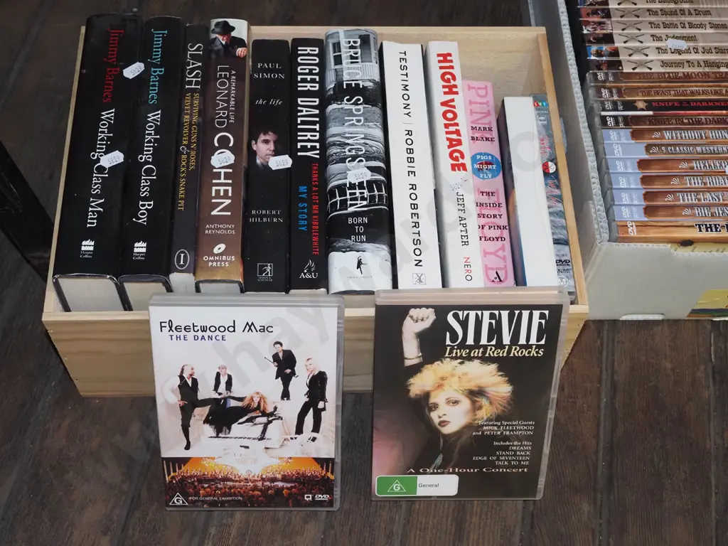 wooden box, music biographies, DVDs Image 1++