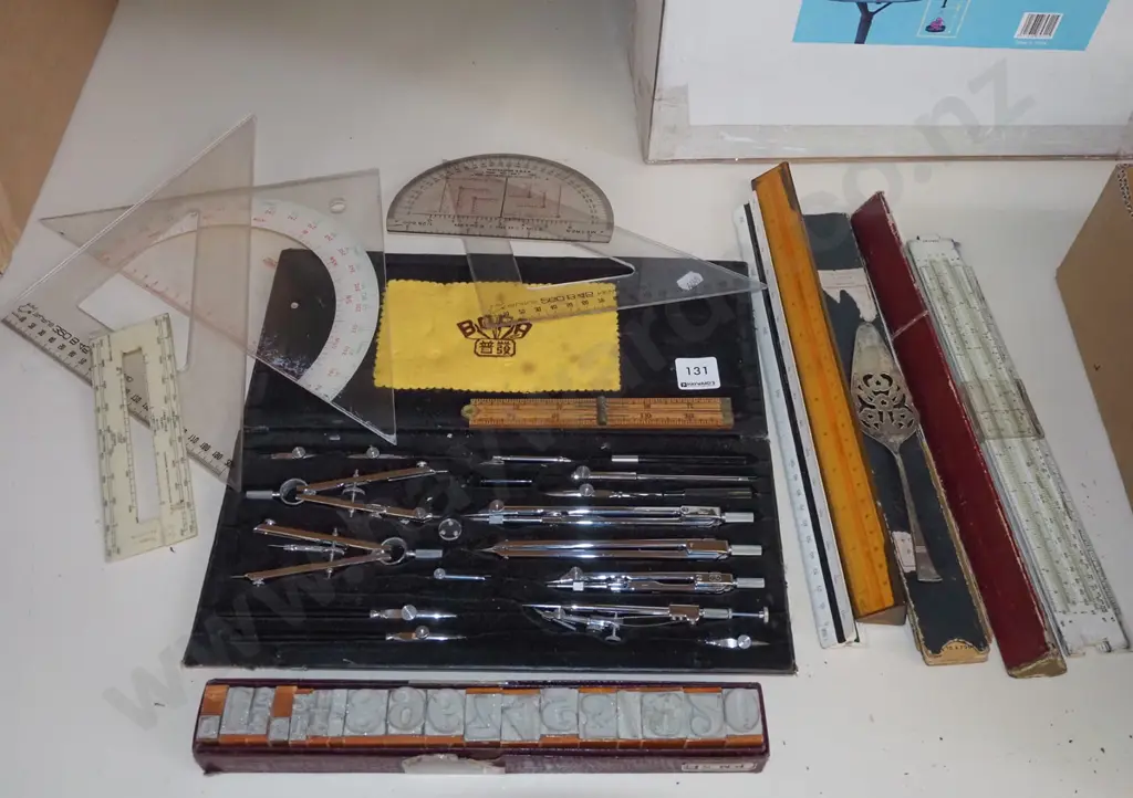 techincal drawing set, rubber stamps etc Image 1++