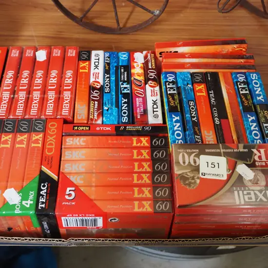 box of unused tape cassettes