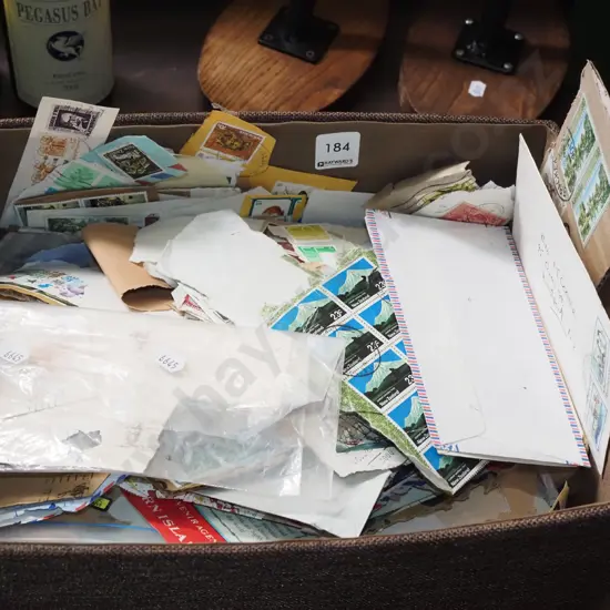 box of various stamps
