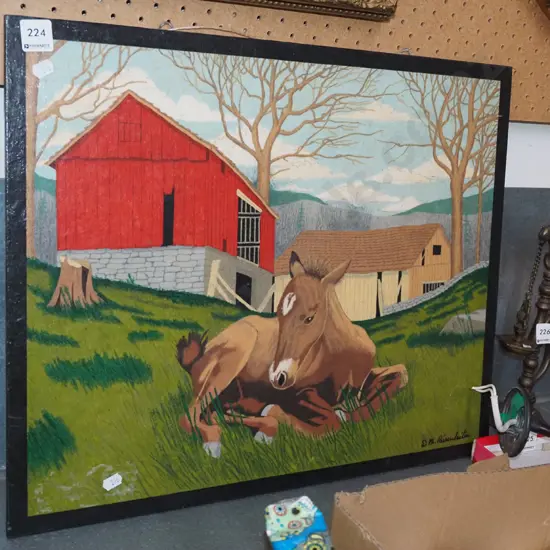 unframed acrylic on board - bowl