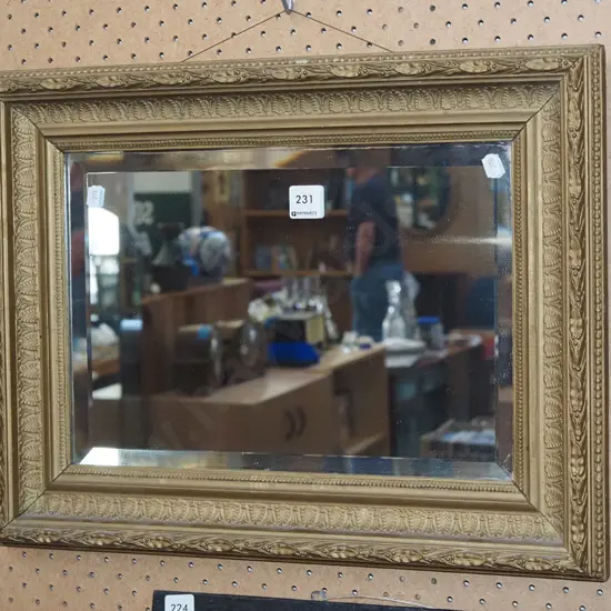 bevelled edge gilt framed wall mirror Diam500