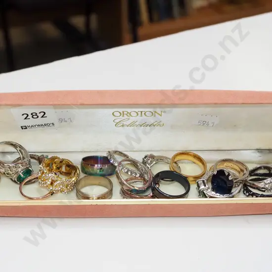 assorted dress rings in case