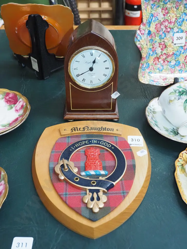 McNaughton shield, battery powered mantle clock Image 1++