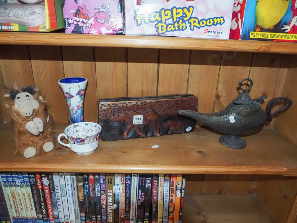 shelf; ALF toy, vase, tarot cup etc Image 1++