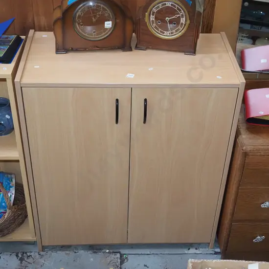 mdf faux wood veneer 2 door office cupboard H910 W800 D400