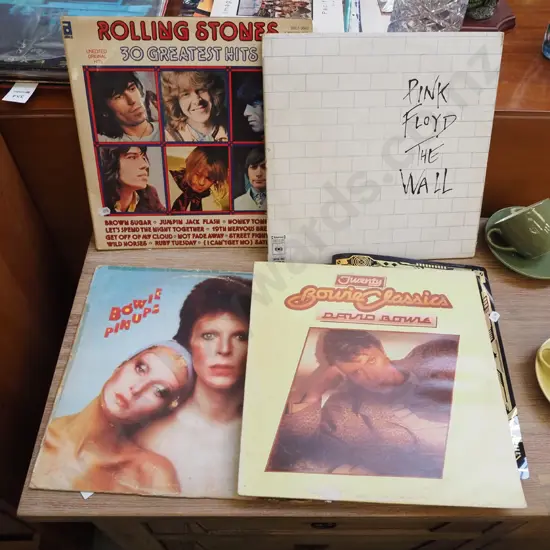 LPs; Rolling Stones, Pink Floyd, David Bowie
