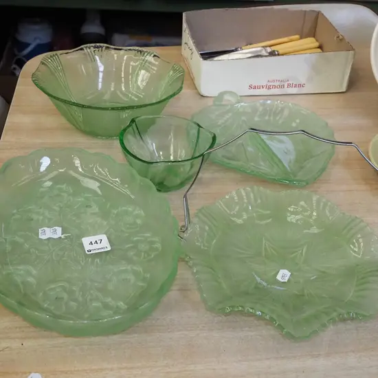 green glass bowls