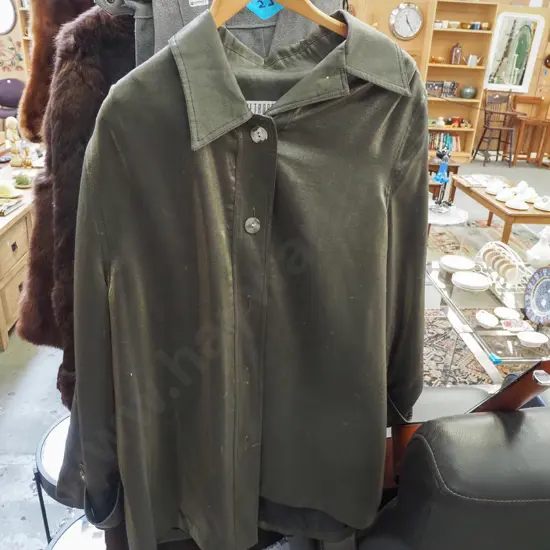 ladies green fabric size medium jacket