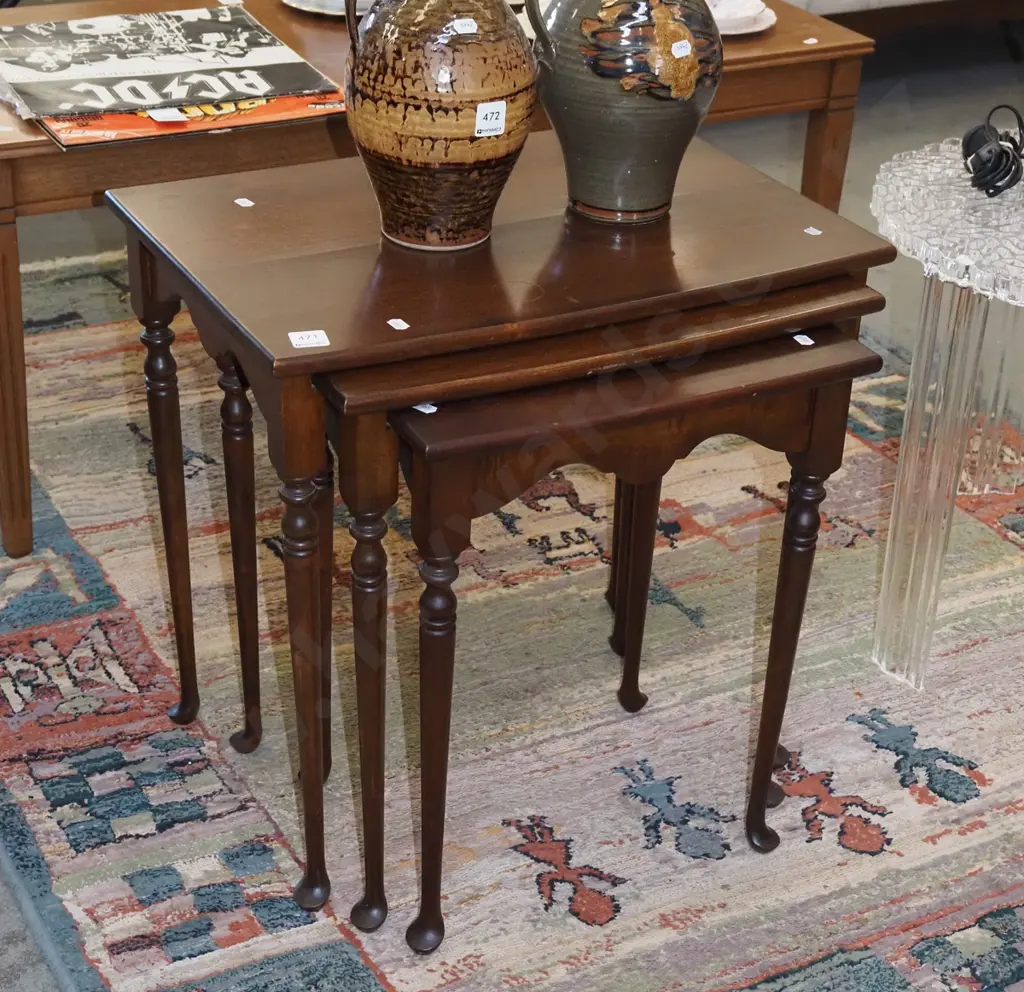 nest of mahogany tables Image 1++