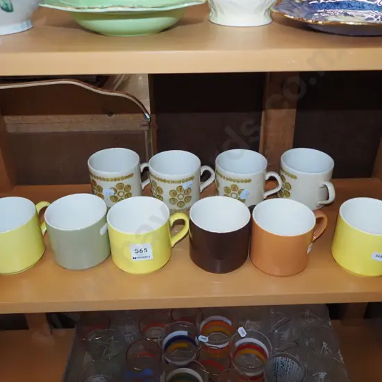 assorted Crown Lynn coffee cups