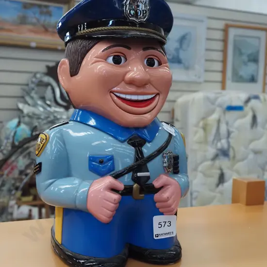 plastic novelty cookie jar cop H280