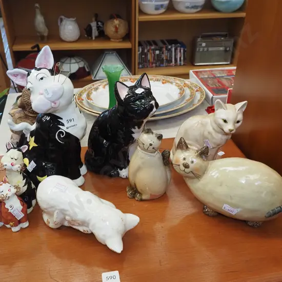 various cat figurines Tallest H300