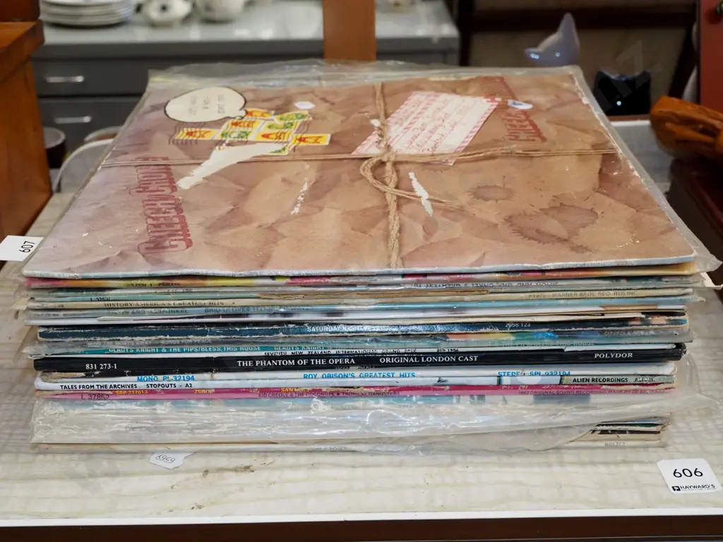 stack of LPs; Cheech and Chong, Simon & Garfunkel etc Image 1++
